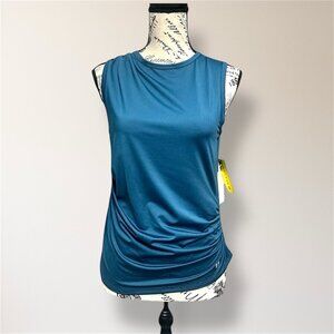 EleVen‎ Venus Williams M Blue Ruched Stretch Sleeveless Tennis Golf Tank Top